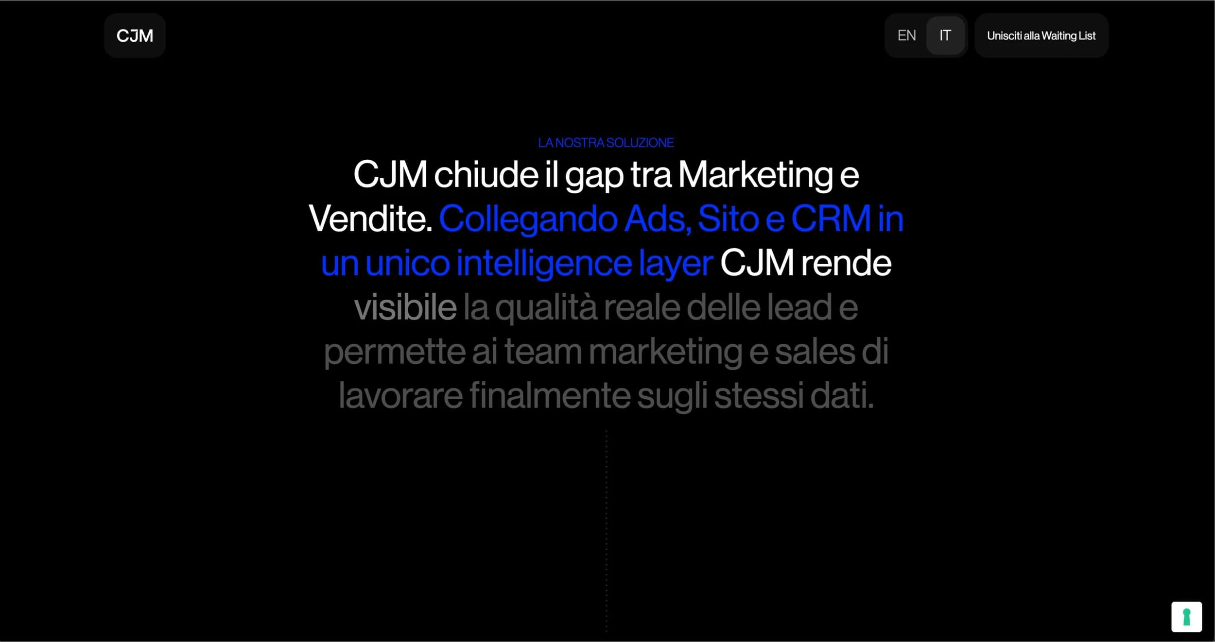The solution section explains how CJM connects marketing and sales on the same data.