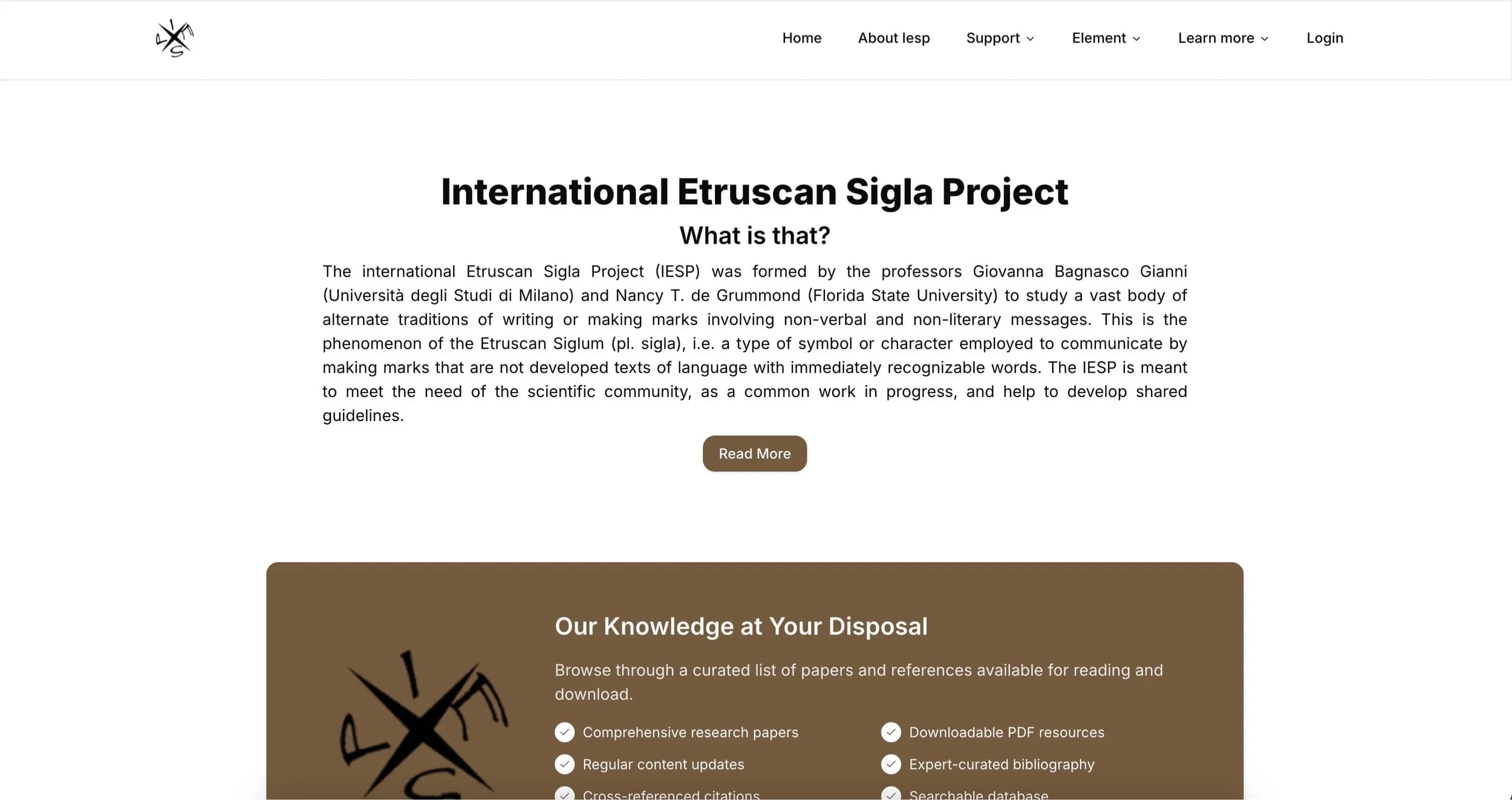 IESP web app for cataloguing and searching over 1,200 Etruscan cultural heritage elements for the University of Milan